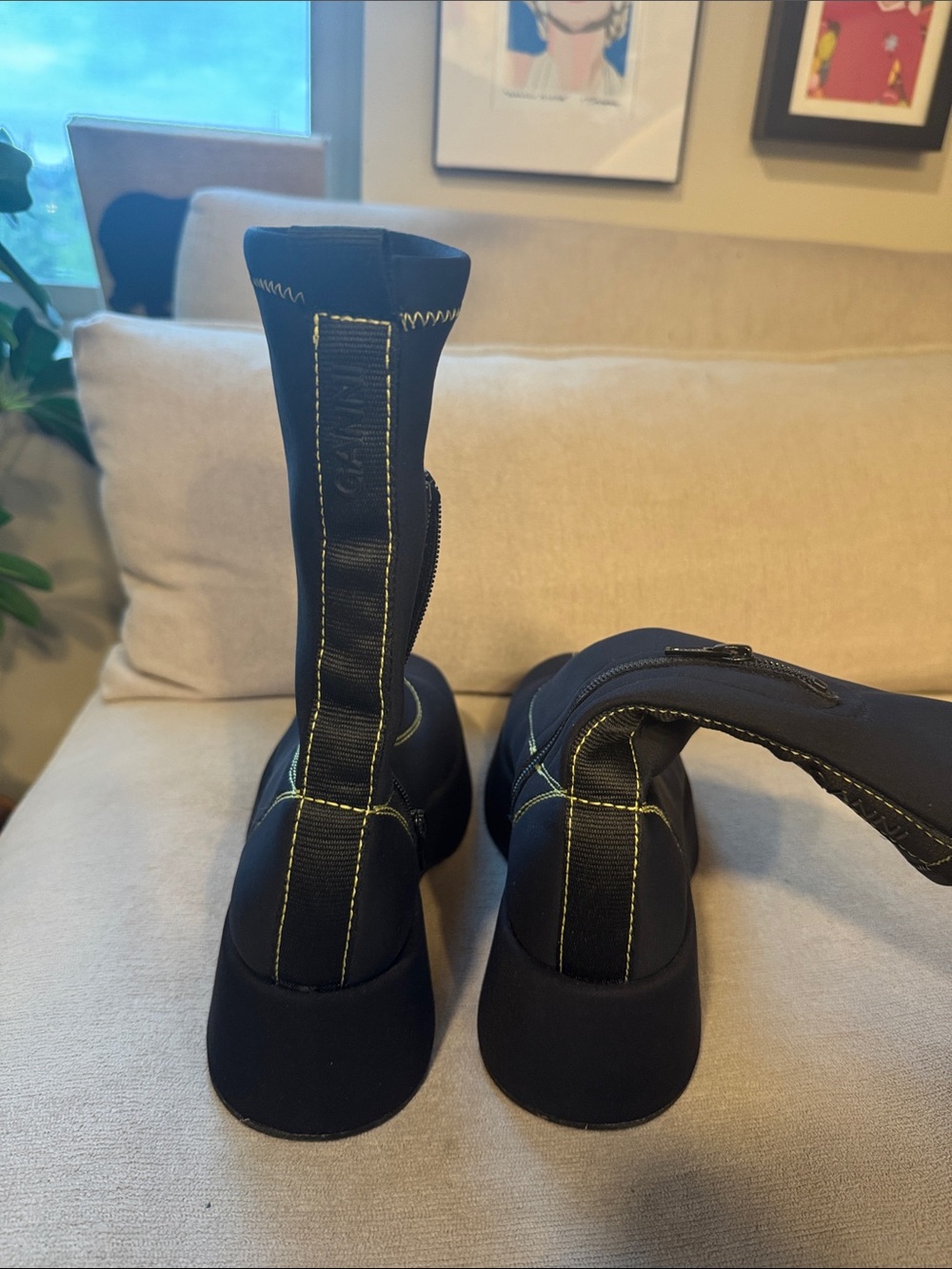 Ganni Retro Flatform Ankle Sockboots are designed to be ankle length - Picture 8 of 12